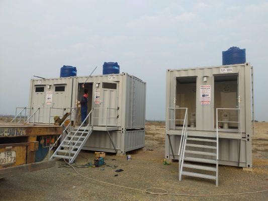 Thiết kế container nhà vệ sinh di động cho công trường xây dựng tại Thái Nguyên